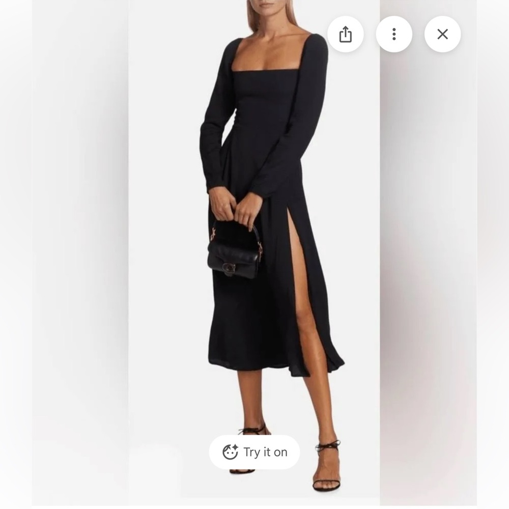 Reformation Sigmund Midi Dress in Black